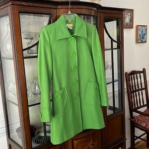 Beautiful bright green winter wool coat